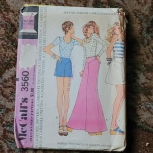 Vintage 70s Bottoms Sewing Pattern
